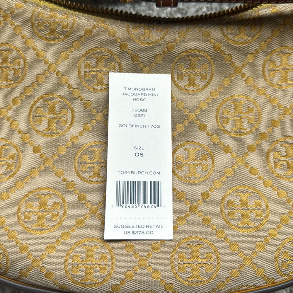 Tory Burch T Monogram Jaquard Mini Hobo goldfinch yellow - Picture 2 of 9